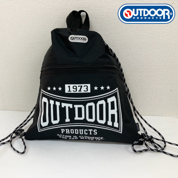即決新品 OUTDOOR ナップサック ブラック キッズ 巾着 アウトドア OUTDOOR PRODUCTS 送料無料拍卖