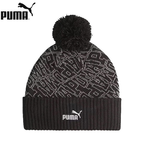 即決新品 プーマ ニット帽 ビーニー ボンボン ブラック 送料無料 ストリート、スポーツに puma拍卖
