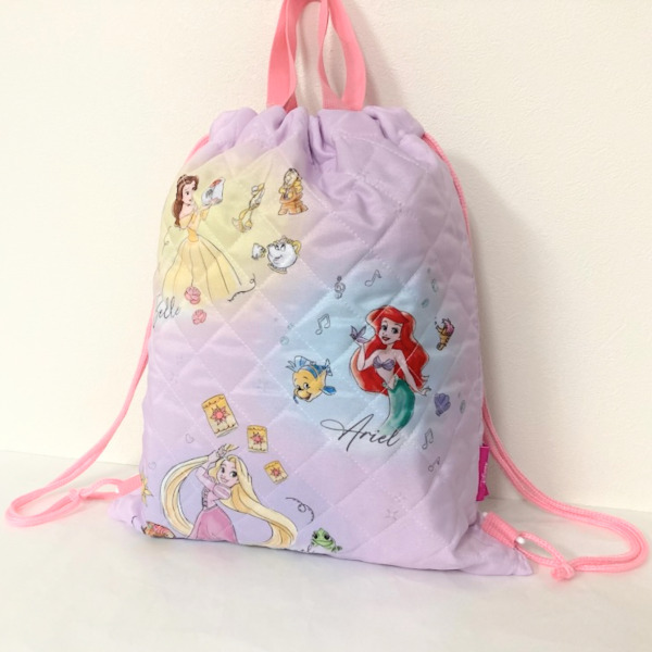 即決新品 プリンセス キルト ナップサック ディズニー 33cm×39cm 送料無料拍卖