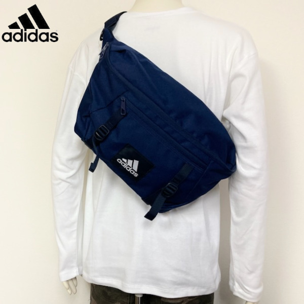 即決新品 アディダス ボディバッグ クロスバッグ ビッグウエストバッグ ダークブルー 送料無料拍卖