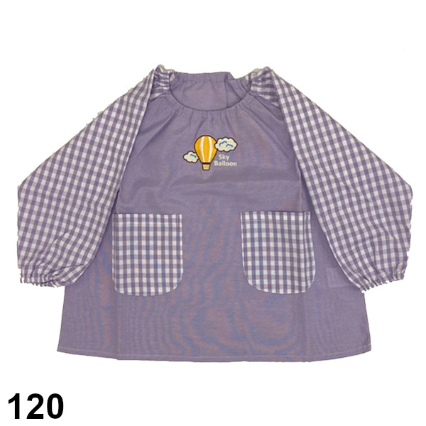 即決新品 スモック 120サイズ パープル アップリケイ 男児 女児 送料無料拍卖