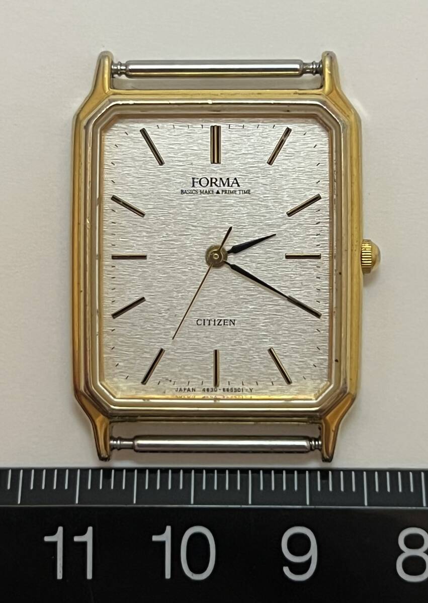 動作未確認 CITIZEN シチズン FORMA フォルマ 4631-E63069 メンズ ゴールド ホワイト クオーツ 腕時計 フェイスのみ拍卖