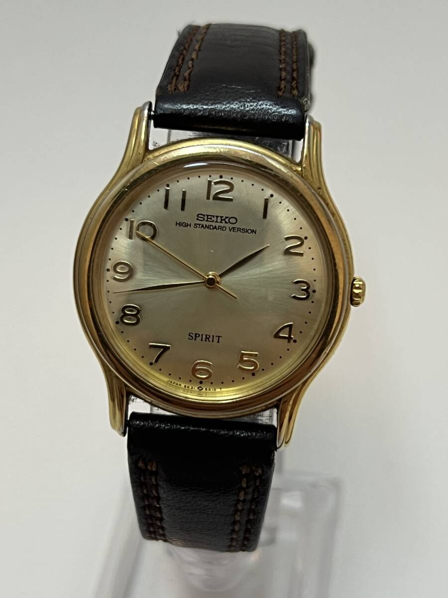 動作未確認 SEIKO セイコー スピリット ハイスタンダードバージョン 5E31-6A10 ゴールド文字盤 メンズ レディース 腕時計拍卖