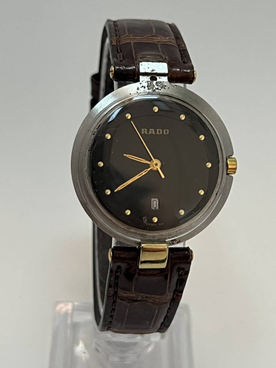 動作未確認 RADO ラドー 129.3574.4 クォーツ アナログ ラウンド レディース 腕時計 ガラス外れあり拍卖