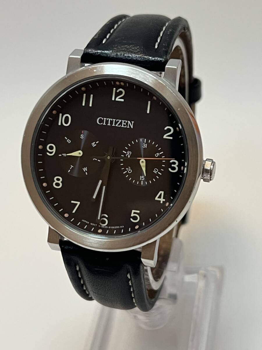 レア 動作 CITIZEN シチズン Eco-Drive エコドライブ 黒文字盤 メンズ 腕時計拍卖