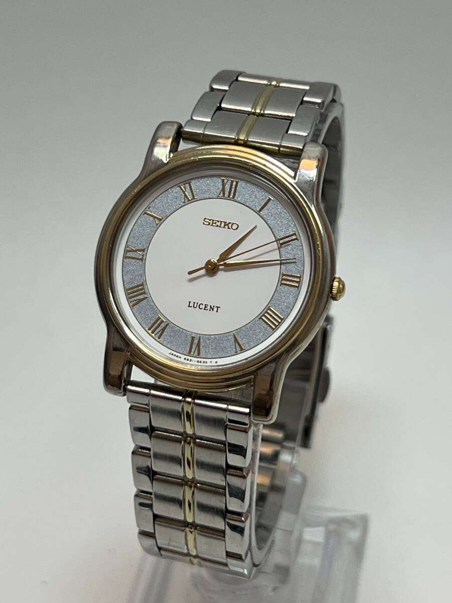 動作未確認 SEIKO セイコー LUCENT ルーセント 5E21-6E00 クォーツ QZ ローマン コンビ 腕時計拍卖
