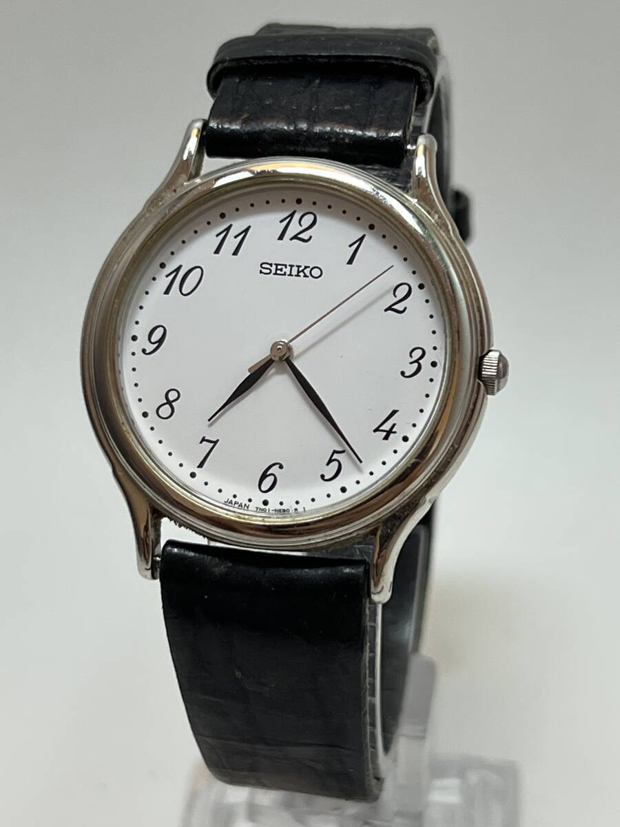 動作未確認 SEIKO セイコー 7N01-6910 腕時計 メンズ レザー ウォッチ クォーツ quartz拍卖