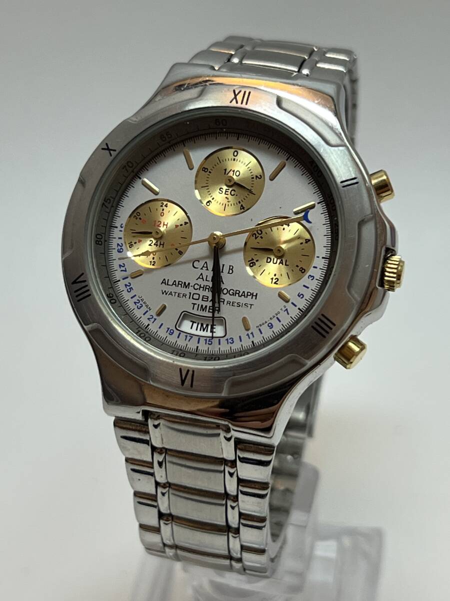 動作未確認 SEIKO セイコー ALBA アルバ CARIB カリブ クロノグラフ メンズ 腕時計 N944-6A30拍卖