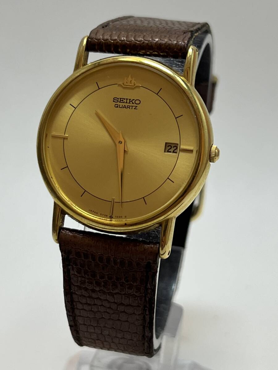 動作未確認 SEIKO セイコー 5y39-7010 ゴールド メンズ  腕時計拍卖