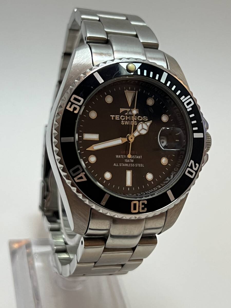 動作未確認 動作未確認 TECHNOS テクノス TAM629 クォーツ 10気圧防水 腕時計 メンズ拍卖