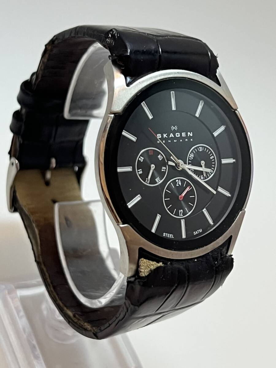 動作未確認 SKAGEN スカーゲン KLASSIK クラシック SKW6000 クロノ メンズ 腕時計拍卖
