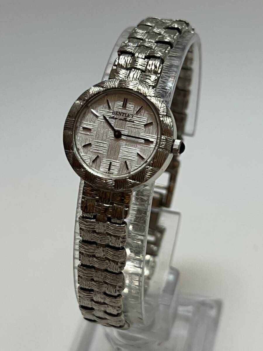 動作未確認 ベントレー BL-0925VC SILVER 925 ラウンド シルバー 2針 日本製 クォーツ QUARTZ レディース 腕時計 BENTLEY拍卖