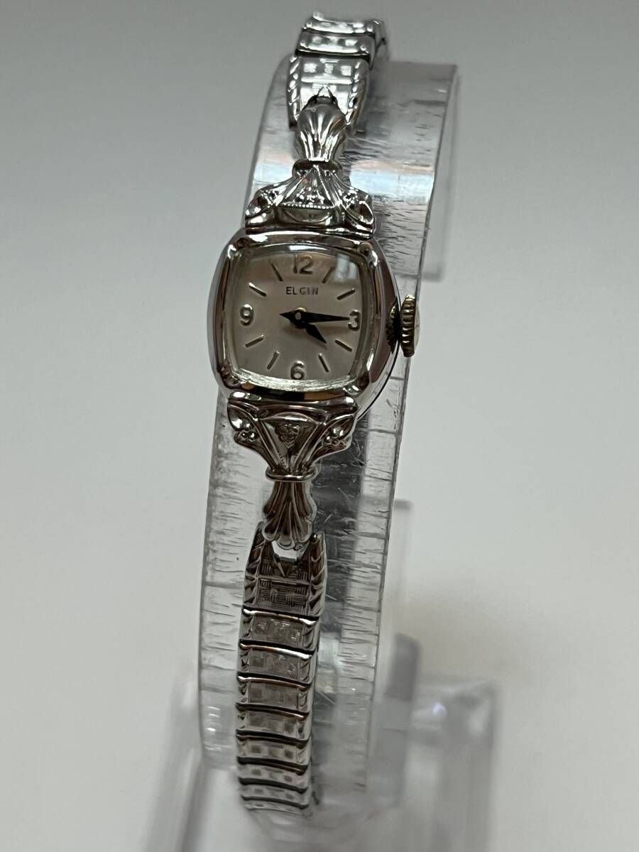 動作 ELGIN 10KRGP BEZEL 手巻き 腕時計 エルジン 婦人 レディース レトロ アンティーク拍卖