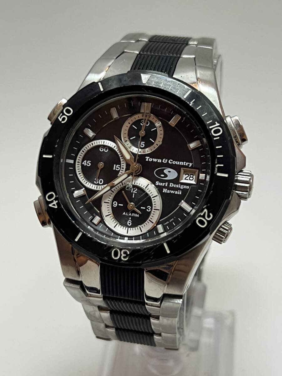動作未確認 タウン&カントリー QZ ブラック文字盤 TA0S-B0 メンズ 腕時計拍卖