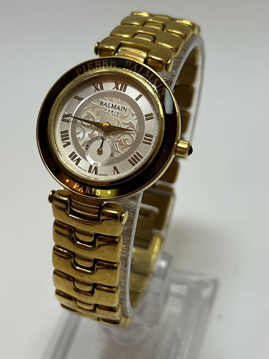 動作未確認 ピエール・バルマン ラウンド スモセコ クォーツ レディース 腕時計 PIERRE BALMAIN拍卖