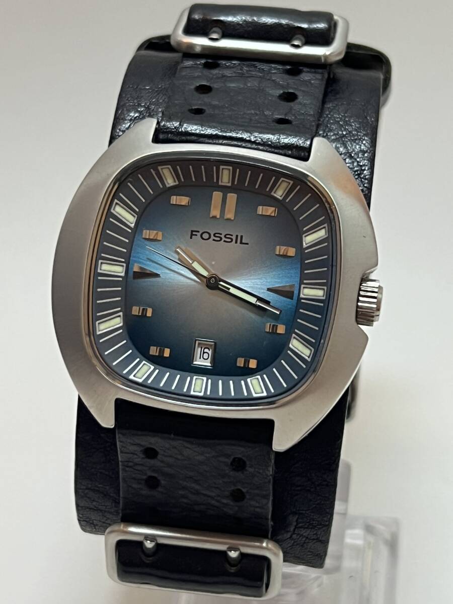 動作未確認 FOSSIL フォッシル JR-8256 メンズ 腕時計 ブルー系拍卖