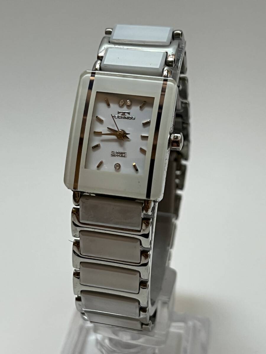 動作未確認 TECHNOS テクノス TSL906 セラミック サファイヤガラス レディース クォーツ 時計 腕時計拍卖