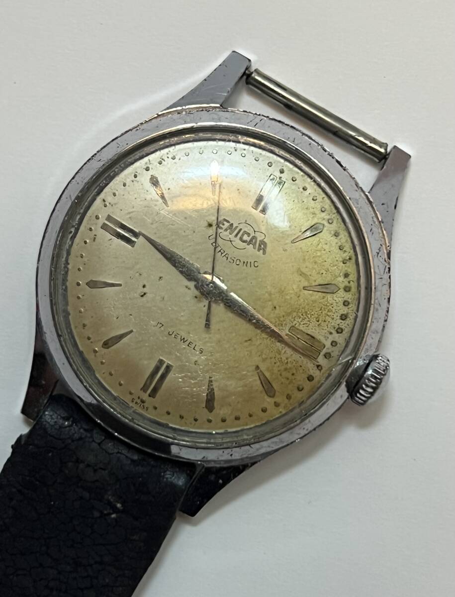 動作 ENICAR エニカ 100/86MS 手巻き アナログ ラウンド メンズ  3針 腕時計 ヴィンテージ アンティーク拍卖