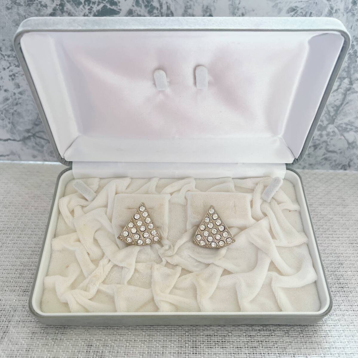 イヤリング ゴールド gold 三角 ビジュー アンティーク ヴィンテージ EL-1592拍卖