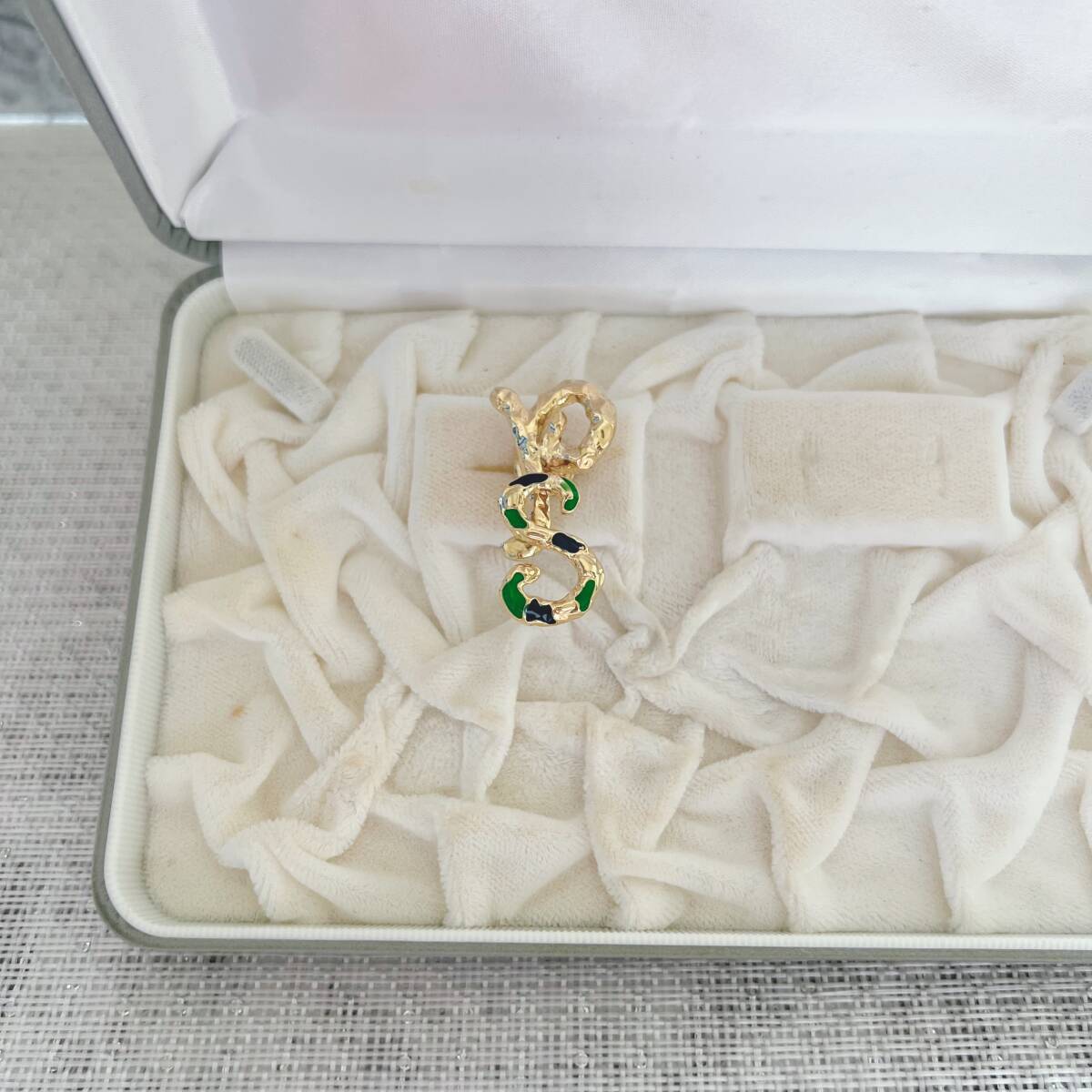 ブローチ ゴールド gold ブルー PS デザイン アンティーク ヴィンテージ EL-1597拍卖