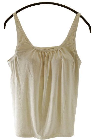 SI5761◇ 新品 下着 ブラ付 キャミソール 肩ひも調節可 ブラジャーとキャミソール一体型 D90サイズ オフホワイト 送料 350円拍卖