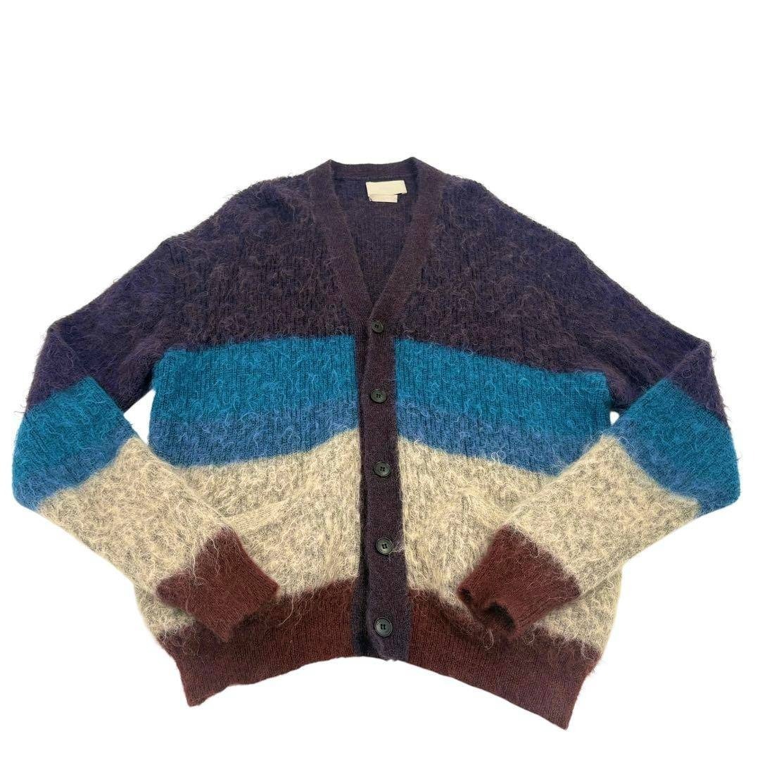 美品 YOKE モヘア カーディガン サイズ2 パープル ネイビー 542拍卖