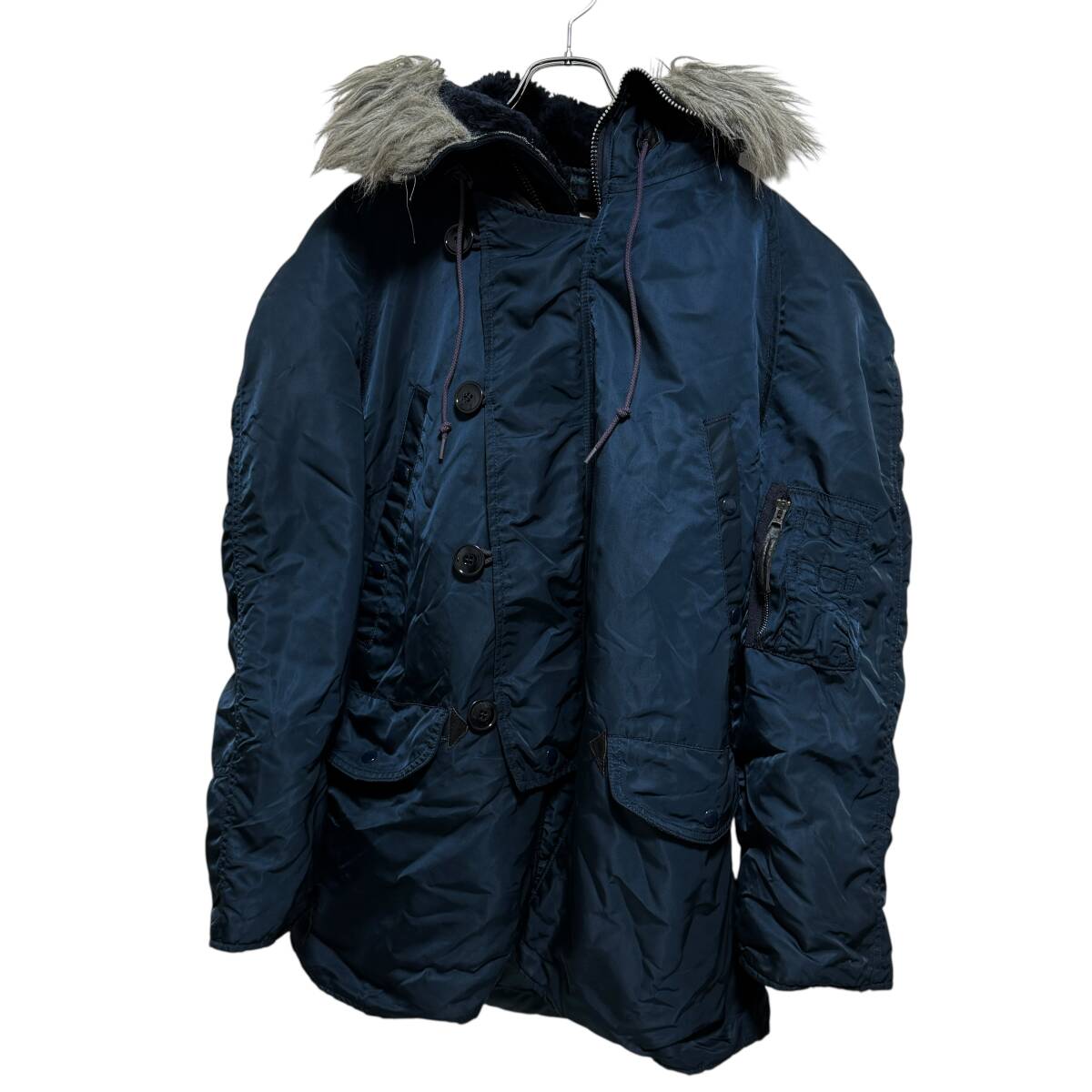 90s USA製 ALPHA アルファ N-3B フライトジャケット M ネイビー メンズ ミリタリー 旧タグ IDEAL ビンテージ 25-1020拍卖