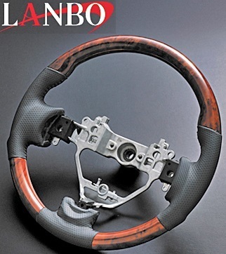 【M's】SUZUKI ワゴンR(MH34/44S)LANBO ガングリップ コンビステアリング(茶木目調) LS136 スズキ WAGON-R 社外品 ランボ ハンドル拍卖