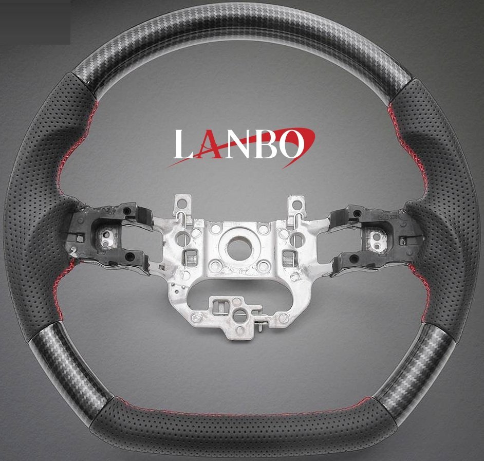 【M's】 ホンダ フリード GT1 GT2 GT3 GT4 GT5 GT6 GT7 GT8 2024y- LANBO ガングリップ ステアリング ハンドル (カーボン調) ランボ LSH26D拍卖