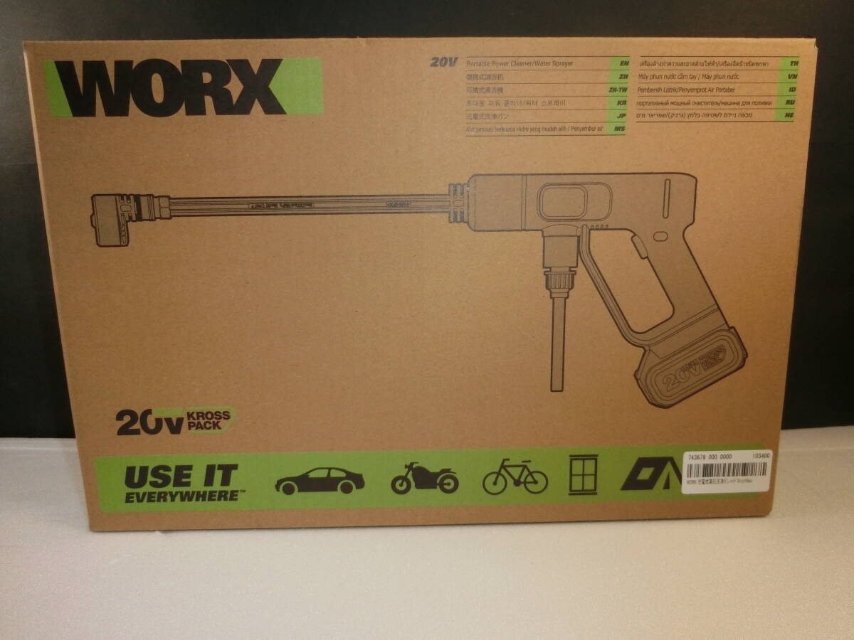 ★未使用 WORX 充電式洗浄ガン ハイドロショット NEO 20Vバッテリー付属 高圧洗浄機拍卖