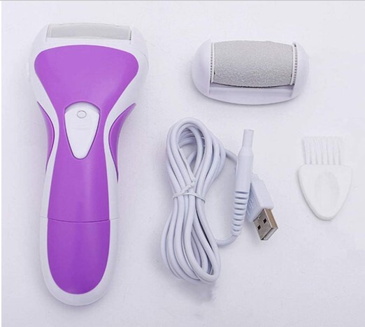 ★未使用 電動 フットファイルカルスリムーバー USB充電 ローラーヘッド かかと 角質除去 パープル拍卖