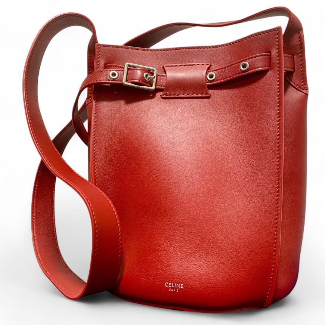 CELINE セリーヌ ビッグバッグ バケット ショルダーバッグ レッド 赤拍卖