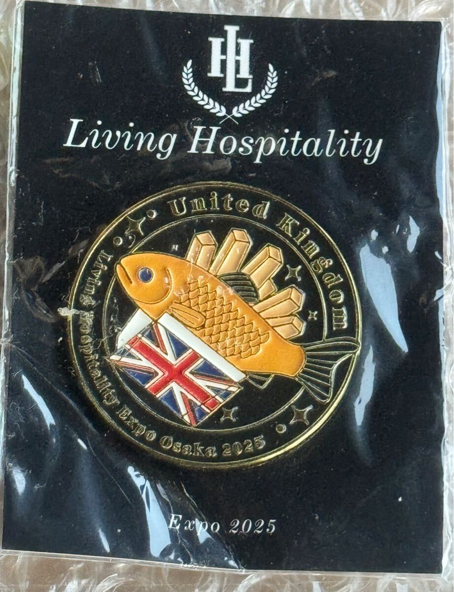 未発売! 大阪 万博 LIVING HOSPITALITY イギリス ピンバッジ ピンズ UK ユナイテッドキングダム 魚 ポテト拍卖