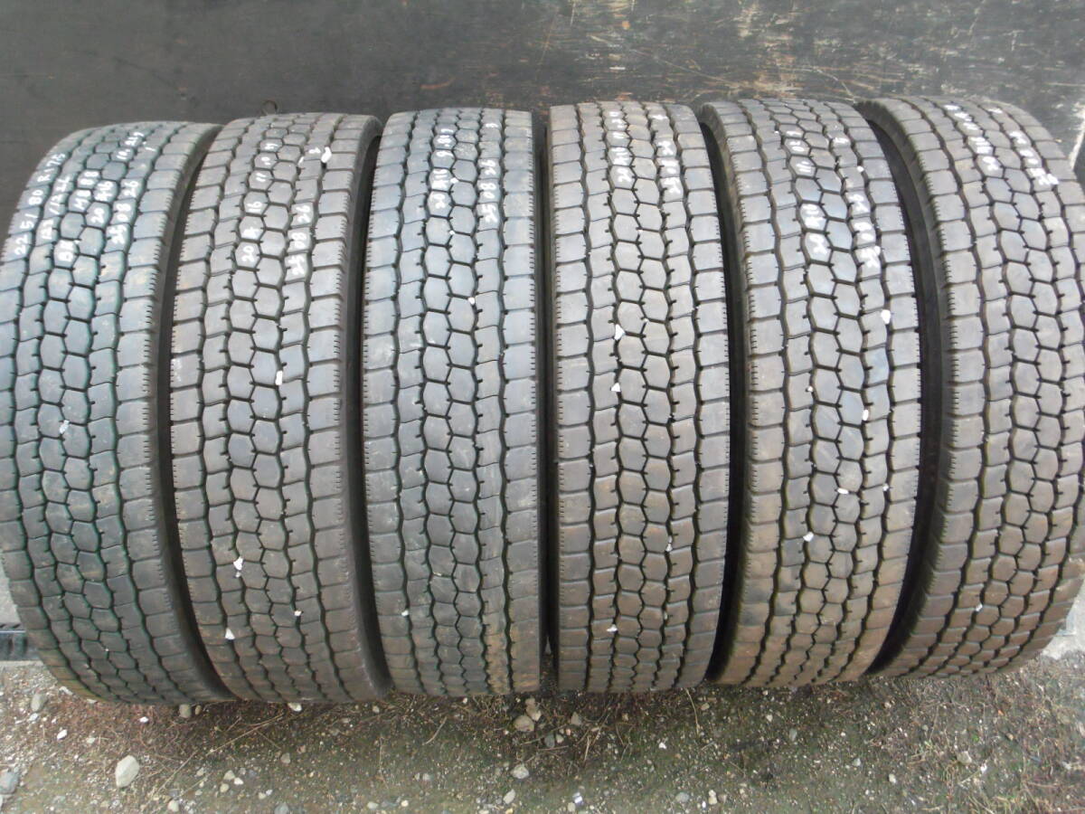 225/80R17.5 123/122L●ブリヂストン 2020年ミックス6本●250826拍卖