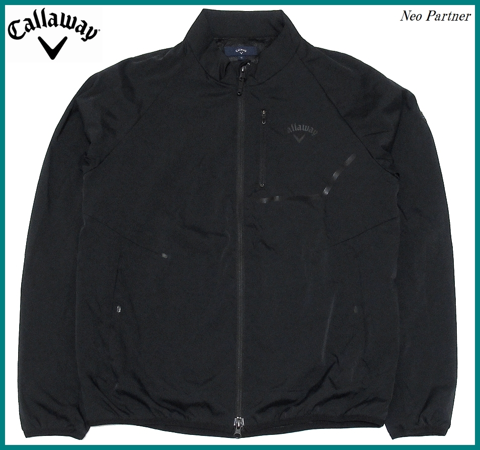 即決 極美品 Callaway キャロウェイ ゴルフ 撥水 ストレッチ 裏メッシュ フルジップジャケット ブラック M メンズ拍卖