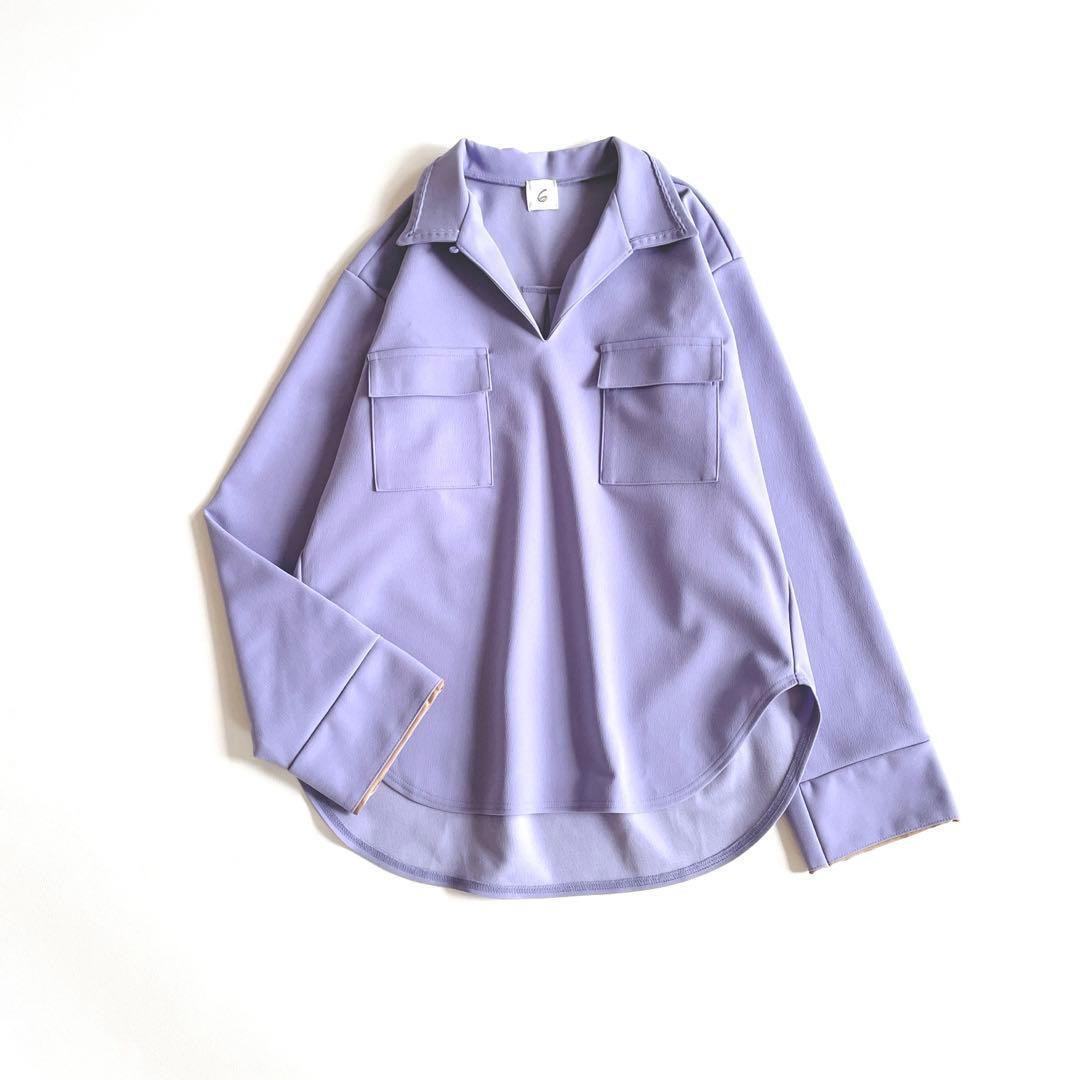 6 ROKU スキッパーシャツ ユナイテッドアローズ ラベンダー 0545拍卖