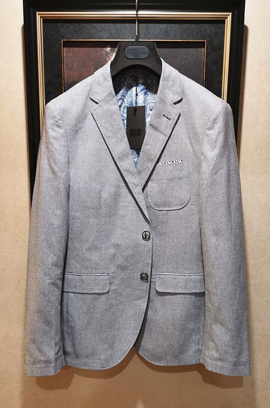 最高級8万◆イタリア*ミラノ発*BOLINI*高級セレブdesigner*イタリアン 最上質WOOL/千鳥格子*紳士 テーラードジャケット48/L拍卖