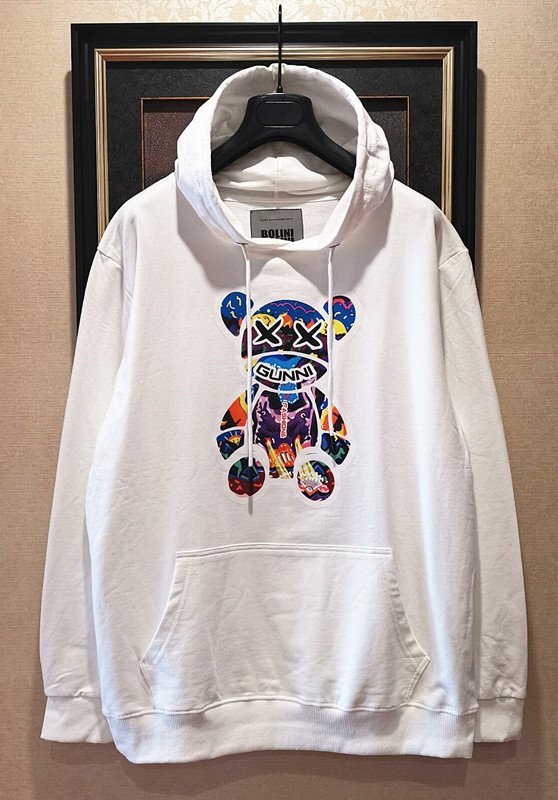 最上級※定価5万※ポルトガル製◆イタリア・ミラノ発*BOLINI*ブラックラベル*限定ベアブリック/Bearbrick*パーカー・トレーナー48/L白拍卖