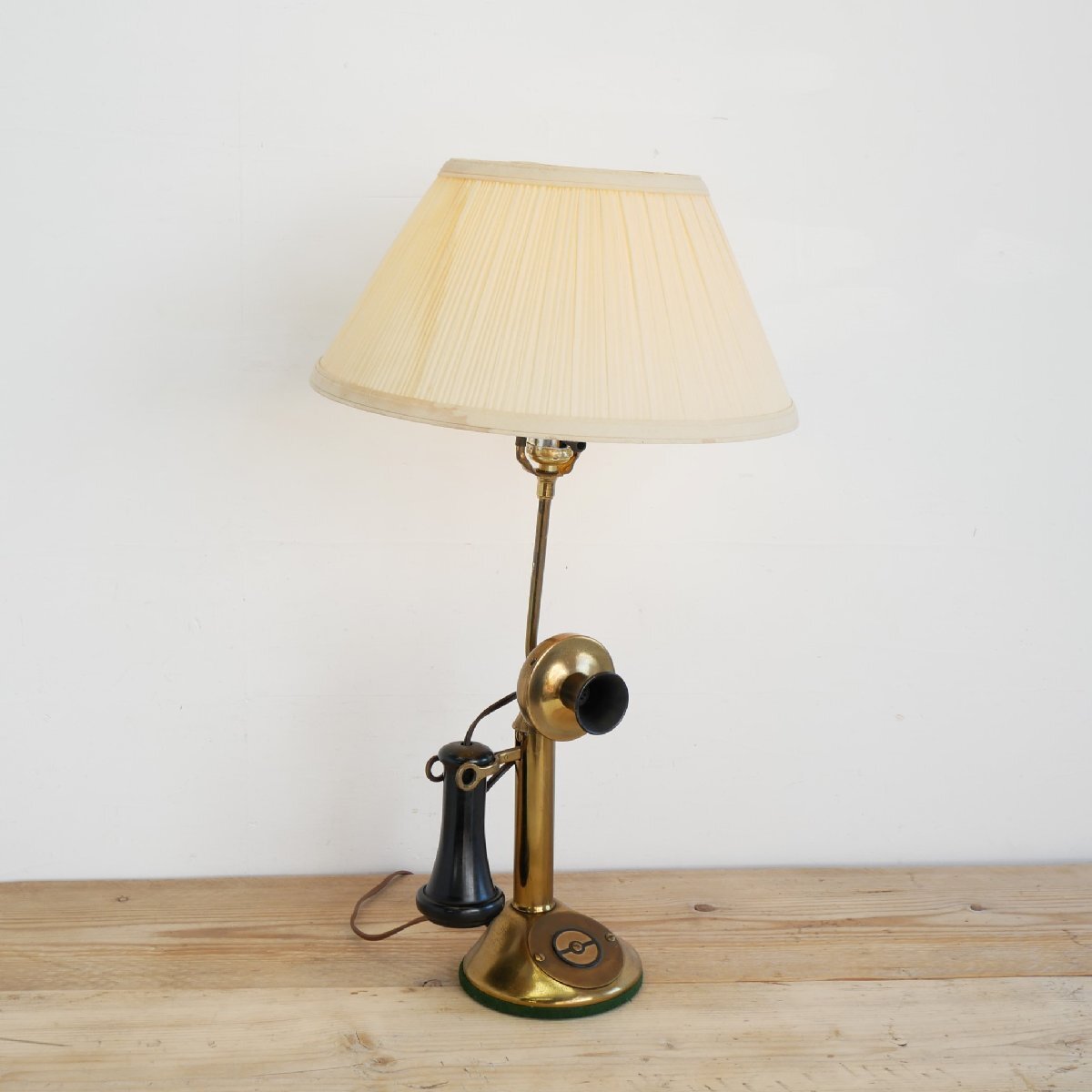 ヴィンテージ テレフォンランプ / アメリカ アンティーク 電話機 照明 ファブリックシェード#510-40-27-313拍卖
