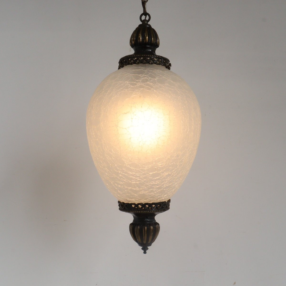 アンティーク カスリガラス ペンダントランプ /ヴィンテージ アメリカ 吊り下げランプ カフェ 照明 シーリング#606-50-117-359拍卖