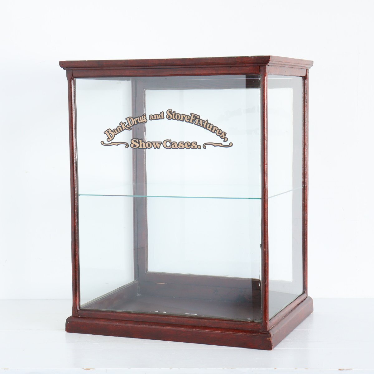 ヴィンテージ ロゴ入り ガラスケース /アンティーク アメリカ 飾り棚 ショーケース 卓上 ディスプレイ キャビネット#610-240-3-647拍卖