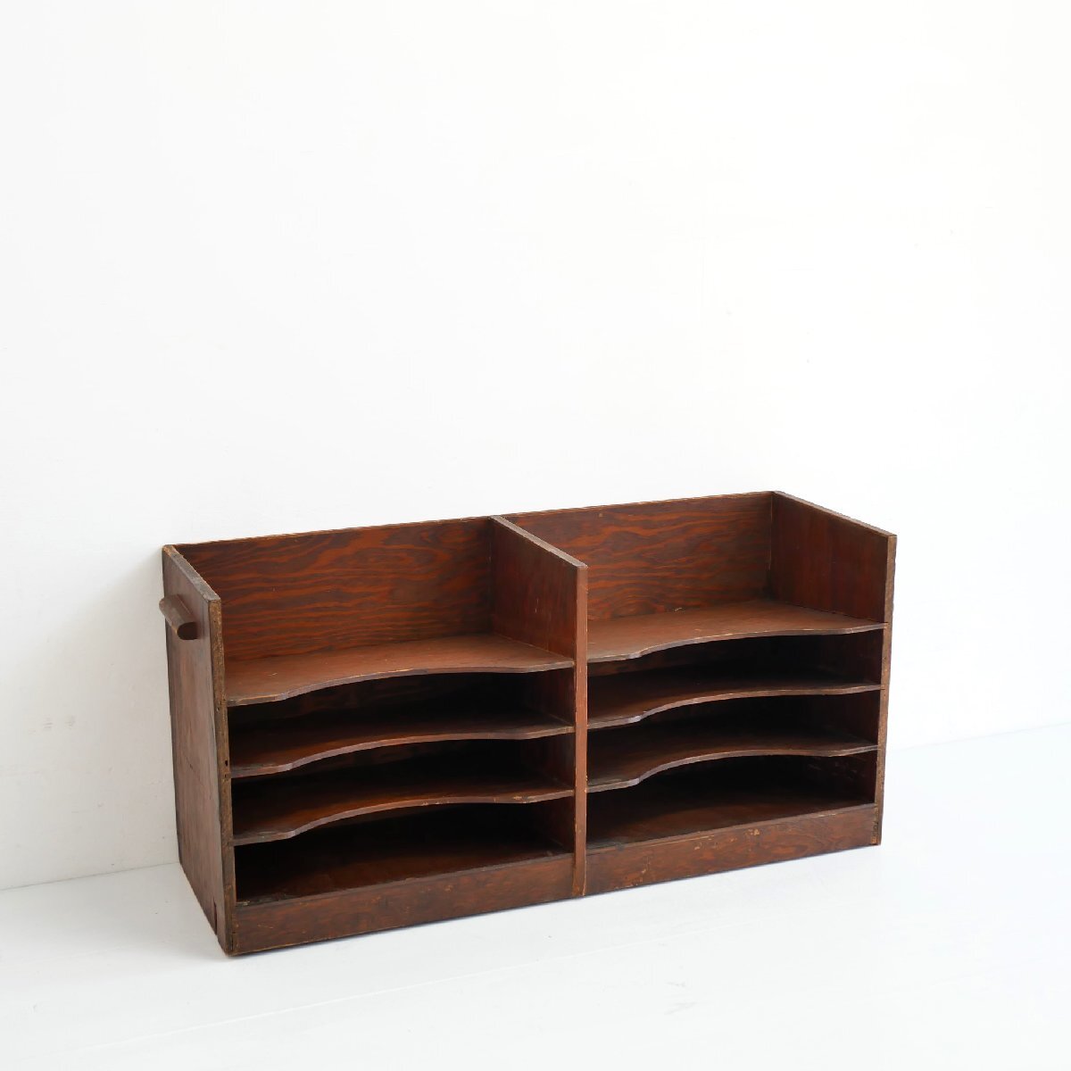 ヴィンテージ 木製 4段ファイルラック / アメリカ 書類ケース 飾り棚 キャビネット 陳列棚 店舗什器 U.S. アンティーク雑貨 #602-25-222-21拍卖