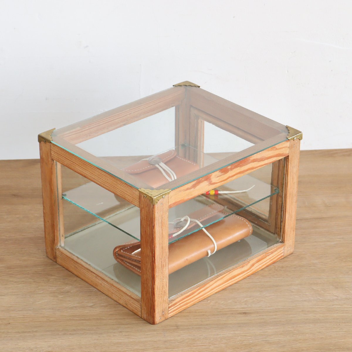 アンティーク 2段式 ガラスケース /ヴィンテージ アメリカ 飾り棚 ショーケース 卓上 ディスプレイ キャビネット#610-60-039-653拍卖