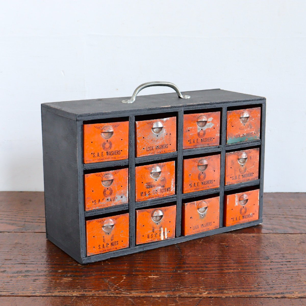 50s DORMAN社製 ヴィンテージ パーツキャビネット /小物入れ ドーマン ガレージ ディスプレイ USA インダストリアル#702-120-162-506拍卖