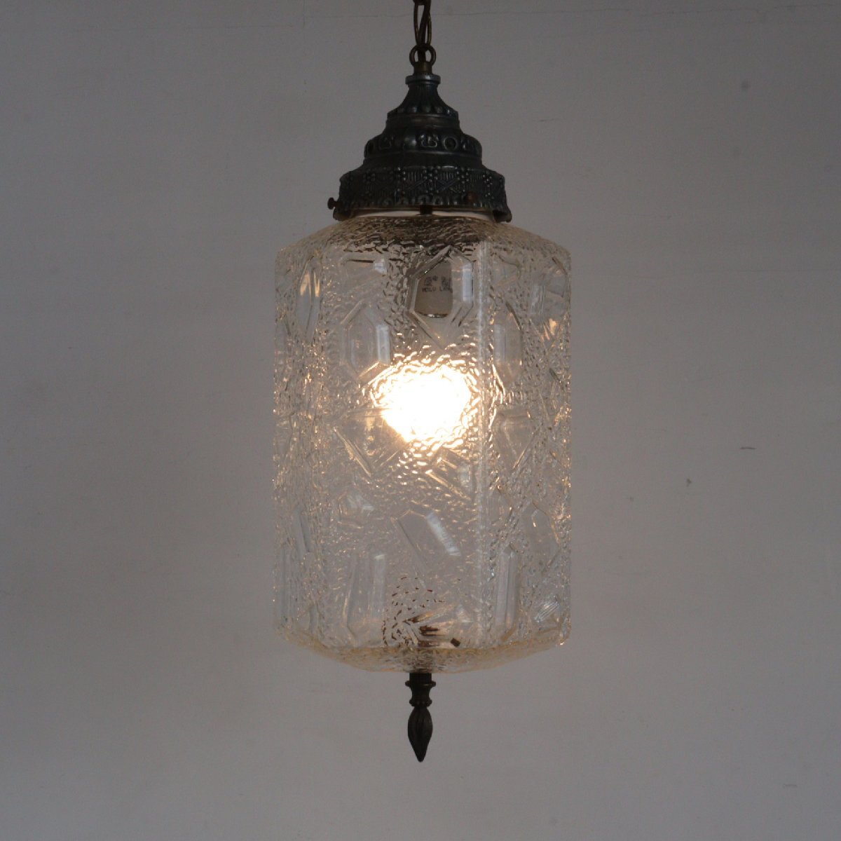 ヴィンテージ クリアガラス ペンダントライト / アメリカ アンティーク 吊り下げランプ カフェ 照明 シーリング#510-10-101-336拍卖