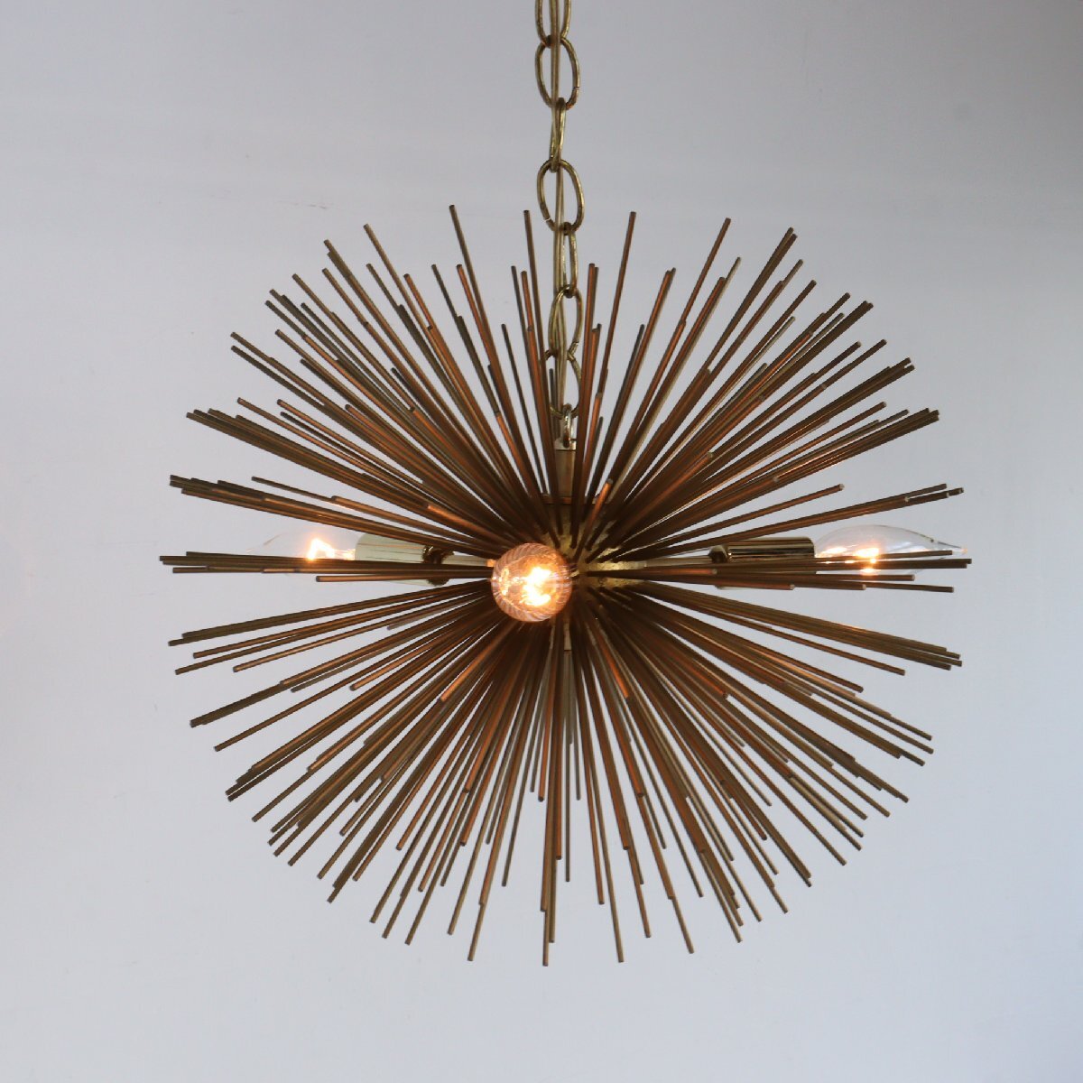 スプートニク 3灯 ペンダントランプ /ミッドセンチュリー ヴィンテージ アメリカ 吊り下げランプ 照明 アンティーク#606-50-64-583拍卖