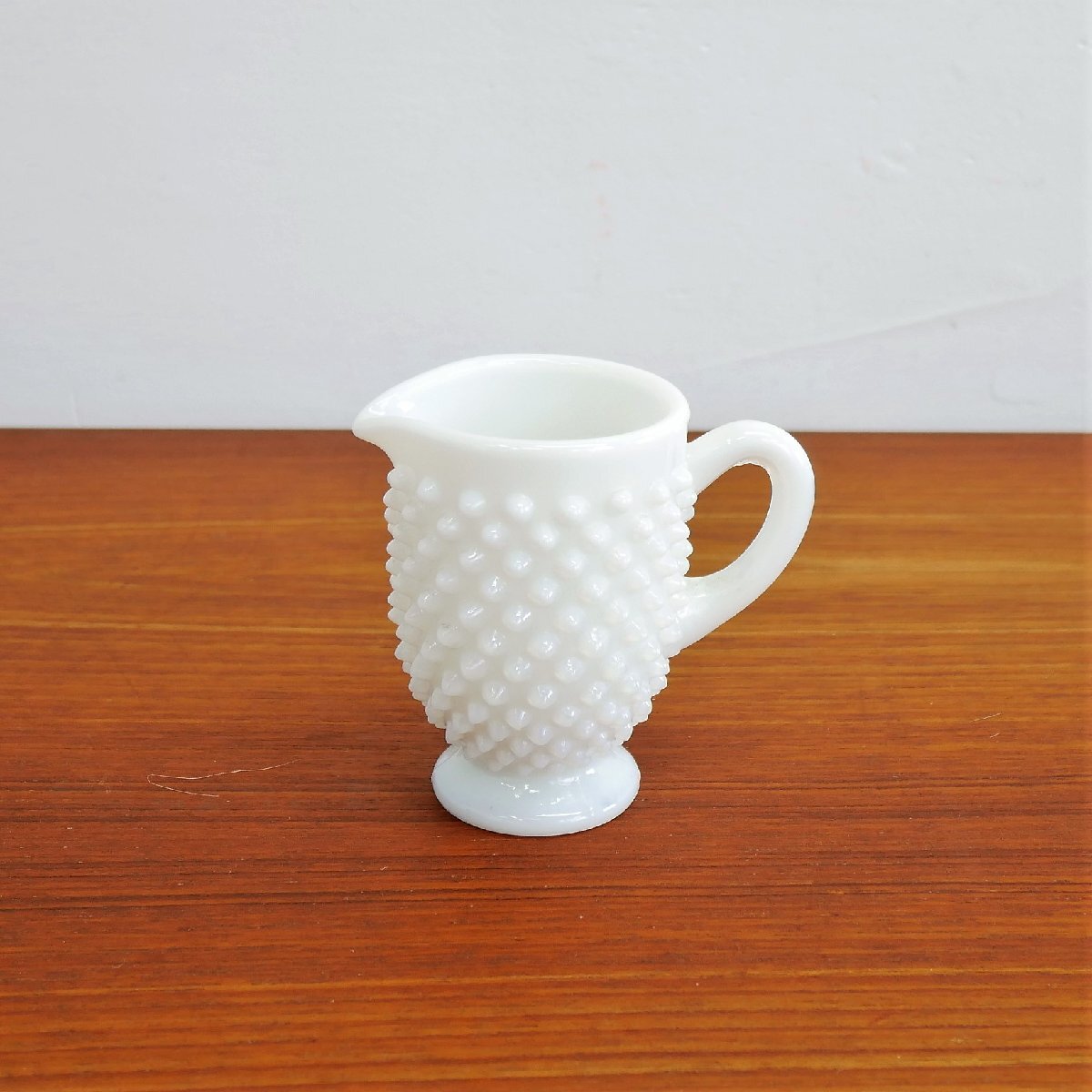 1940's フェントン ホブネイル ミルクポット【#5454】アメリカ Fenton ミルクガラス 皿 器 アンティーク キッチン雑貨拍卖