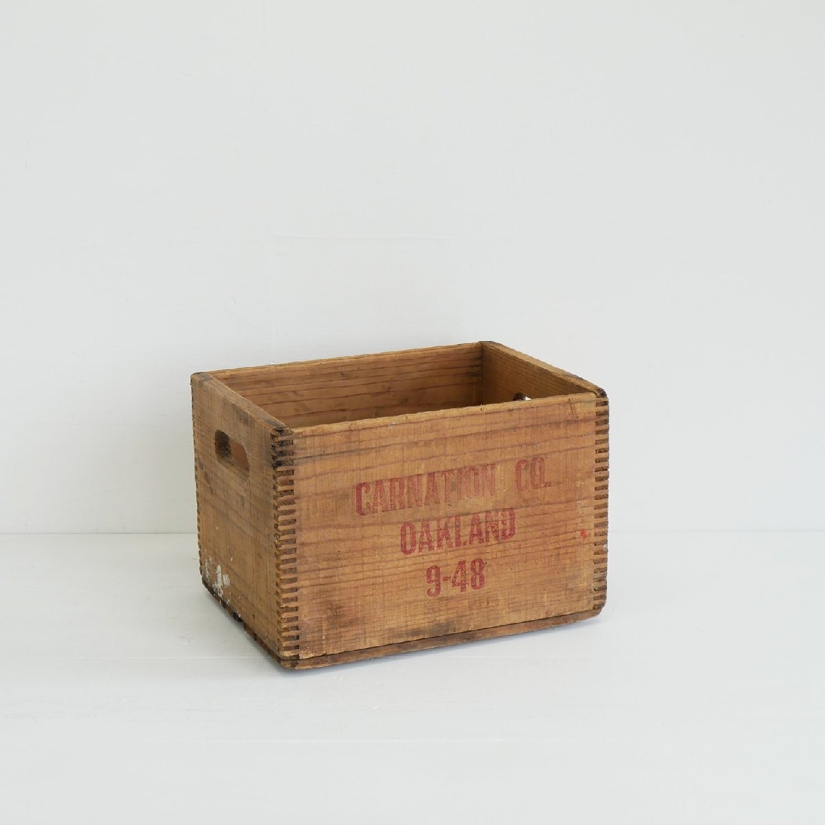 40s CARNATION CO. ヴィンテージ 木箱 / アメリカ 木製クレート 運搬箱 ディスプレイ小物 #705-30-73-552拍卖