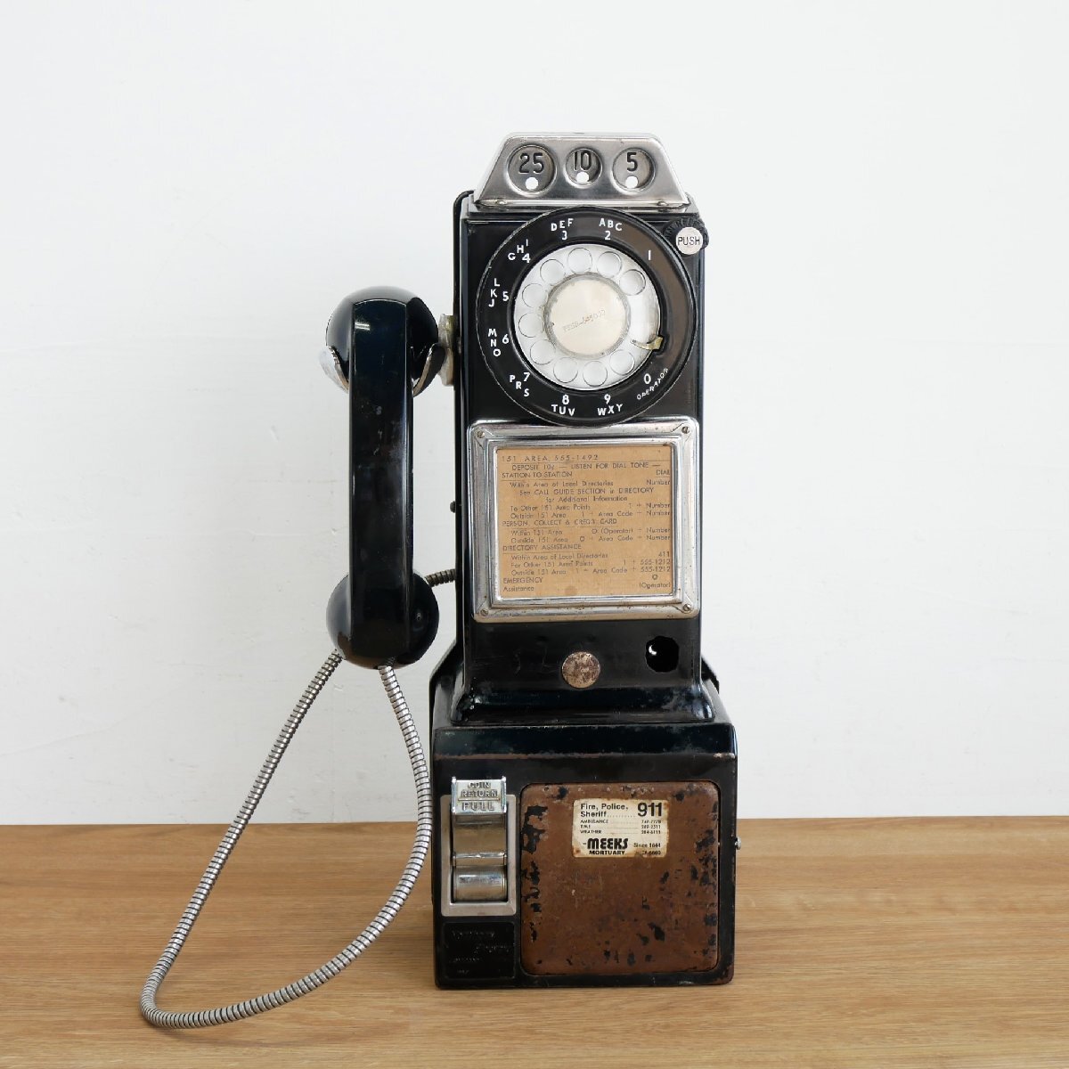 50s 60s ノーザンエレクトリック ヴィンテージ ペイフォン / アメリカ パブリックフォン 公衆電話 電話機 ジャンク品 #610-250-180-573拍卖