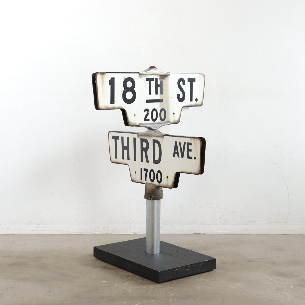 ヴィンテージ クロスストリートサイン/ディスプレイ アイアン アンティーク サイン 店舗什器 ガレージ インダストリアル #506-250-182-99拍卖